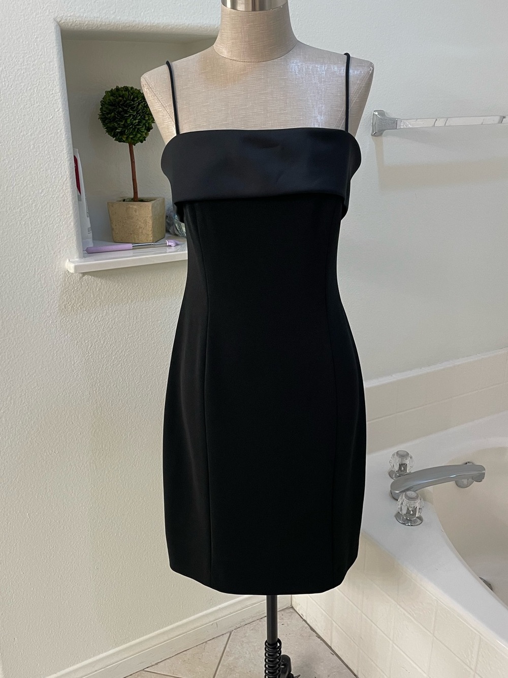 Homecoming mini dress black spaghetti top vintage dress